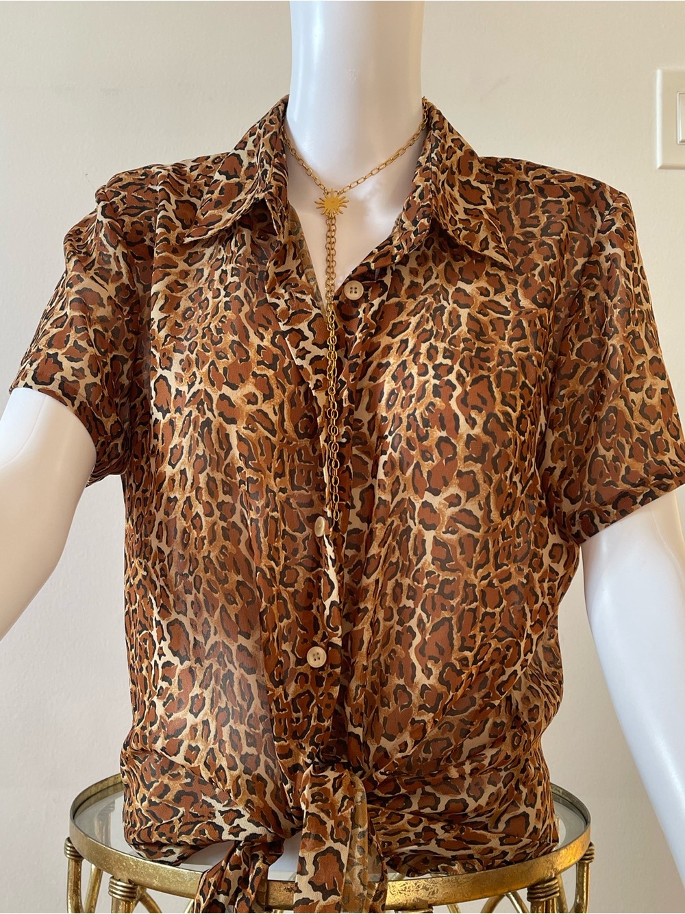 Large Leopard Print Button Up